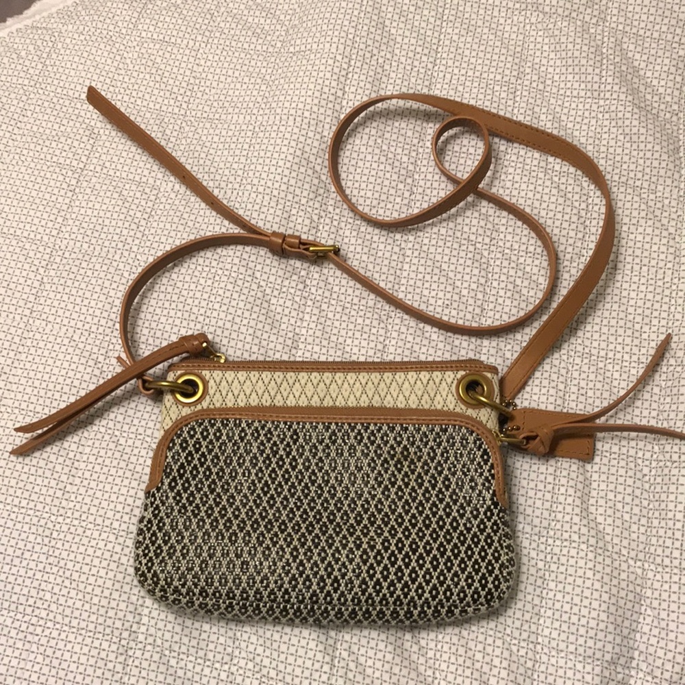 Fossil Crossbody Bag Black White Brown